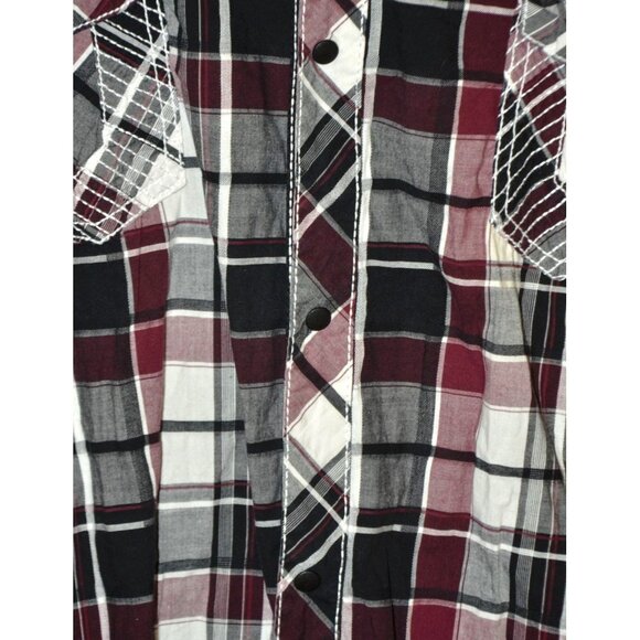 Buckle Burgundy Athletic Fit Men's Snap Up Western Cowboy Shirt XXXL Embroidered - Picture 5 of 10